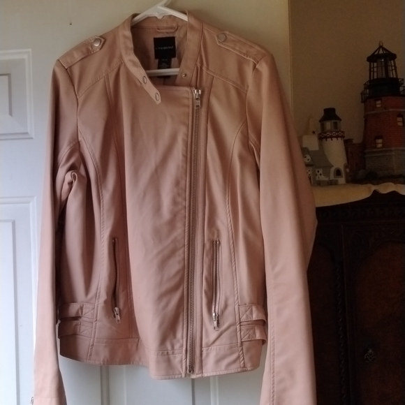 Lane Bryant Faux Leather Jacket 14/16 Pale Peach - Picture 1 of 9